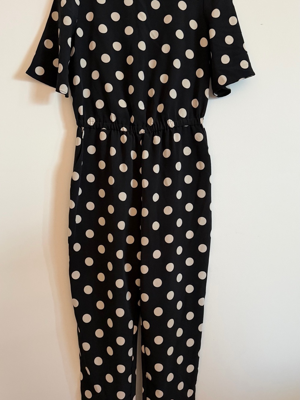 Corey Lynn Calter Black and White Polka Dot Jumpsuit